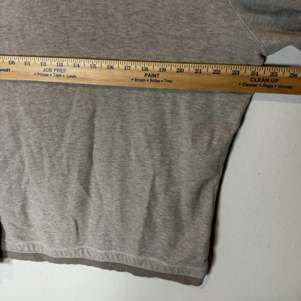 Banana Republic Sweater Mens XL Gray 1/4 Zip Mock Neck‎ Cotton Knit Pullover